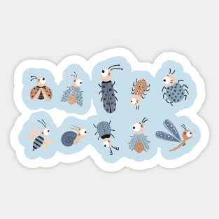 Cute bugs, flies and beetles Sticker